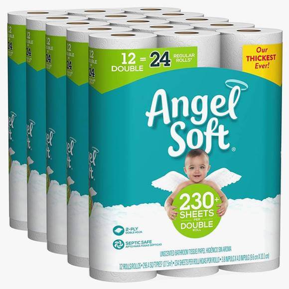 エンジェルソフト トイレットペーパー トイレットロール ダブルロール 60ロール バスティッシュ Angel Soft Toilet Paper Double Rolls 業務用トイレットロール