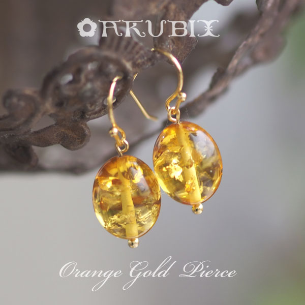 楽天市場】【バルト海の琥珀】14KGFティゴールドアンバー ピアス