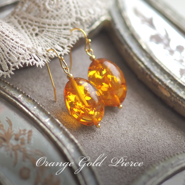 2点セットのみ！k18 ピアス　アンバー　ブレスレット 2点セットのみ！k18 ピアス アンバー ブレスレット 2点セット