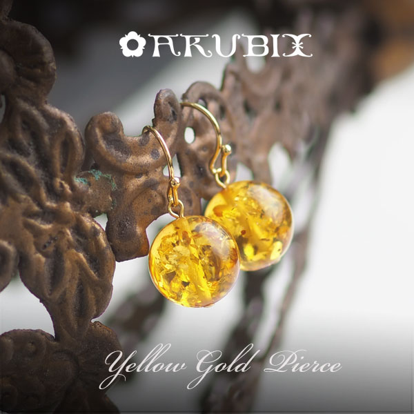 2点セットのみ！k18 ピアス　アンバー　ブレスレット 2点セットのみ！k18 ピアス アンバー ブレスレット 2点セット