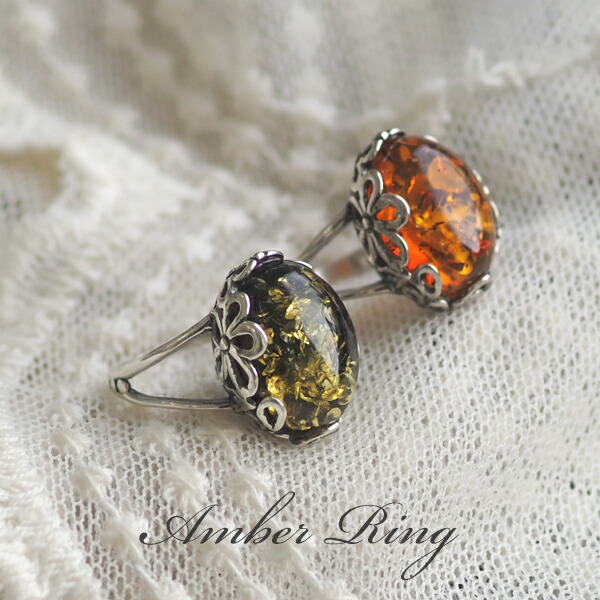 楽天市場】【バルト海の琥珀】シルバーリング ハンドメイド