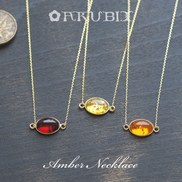 楽天市場】【天然琥珀チェーンネックレス】バルティックアンバー