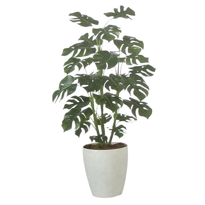 【造花 人工観葉植物】モンステラ バーク付 / 高：110cm &times; 横：70cm / 造花・インテリア・ディスプレイ・グリーン | BV91834｜アクセソワール