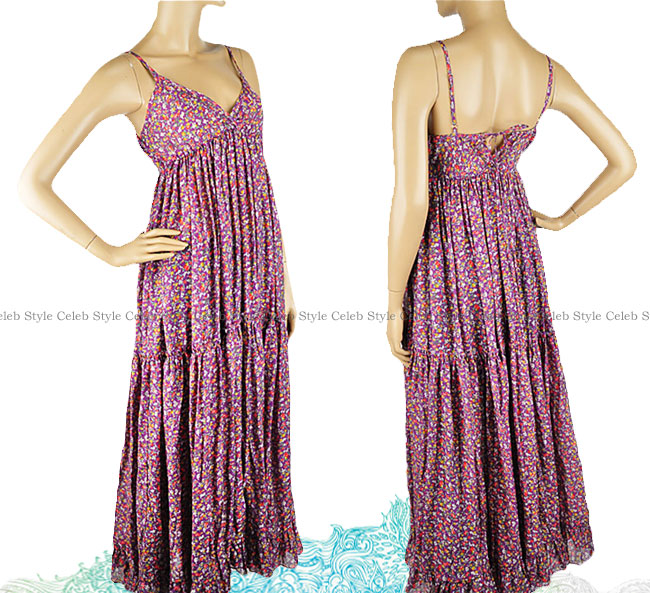 purple floral maxi dress