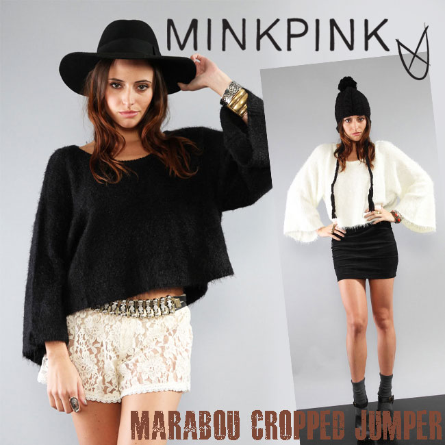 【楽天市場】MINK PINK ミンクピンク MARABOU CROPPED JUMPER もこもこルーズ セーター 雑誌掲載 セレブ 愛用