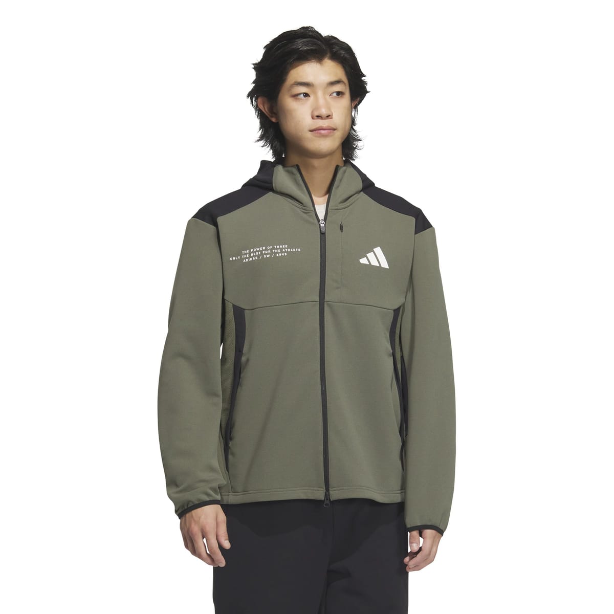 adidas パーカーAdptn レギュラー相応う テクスチャード ダブル編み物 ボンネット付き添い人貨物自動車上衣 KQD57メンズ