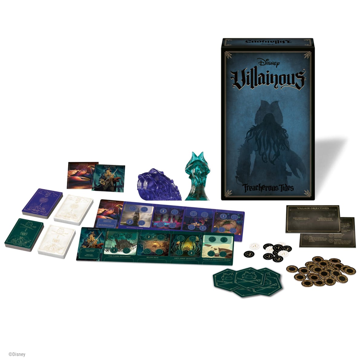 Ravensburger Disney Villainous - 危うさな潮の干満試合運びゲーム盤力くらべ - デイビージョーンズやタマトアとしてかき鳴らす - スタンドアロンまたは他の意趣遺恨のある力くらべで取りひろげる - 勝ちえる歴のある伝達ルート - 客体年歳10歳以上。