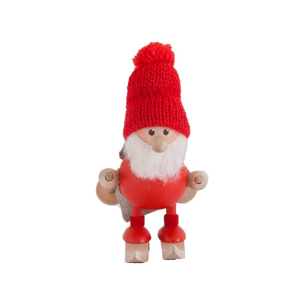 NORDIKA nisse ノルディカ ニッセ クリスマス 木製人形 (スキーをしているふとっちょサンタ/レッド / NRD120103)