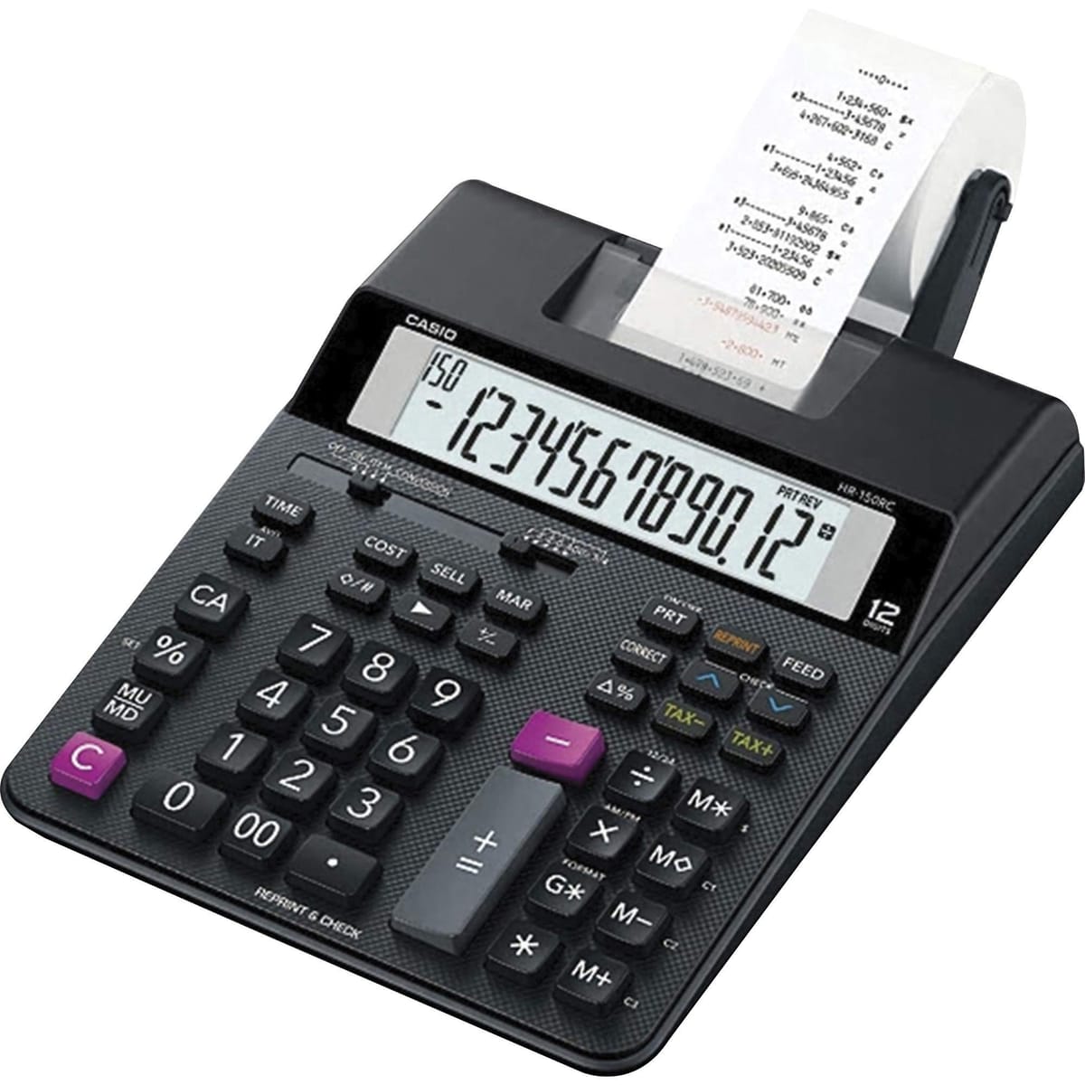 Casio Office Products HR-200RC Mini-Desktop Printing Calculator, Black|ALTAS