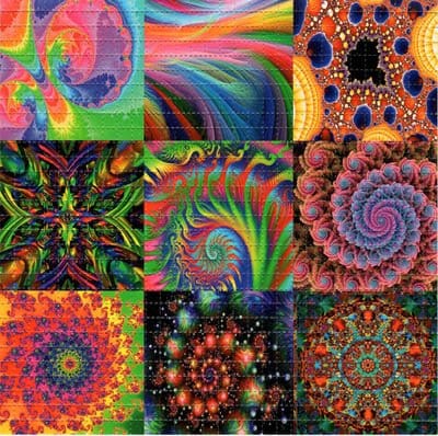 Gdabs サイケデリック・ブロッター アートプリント 穴あきシート/紙 30x30 - スパイラルデザイン
