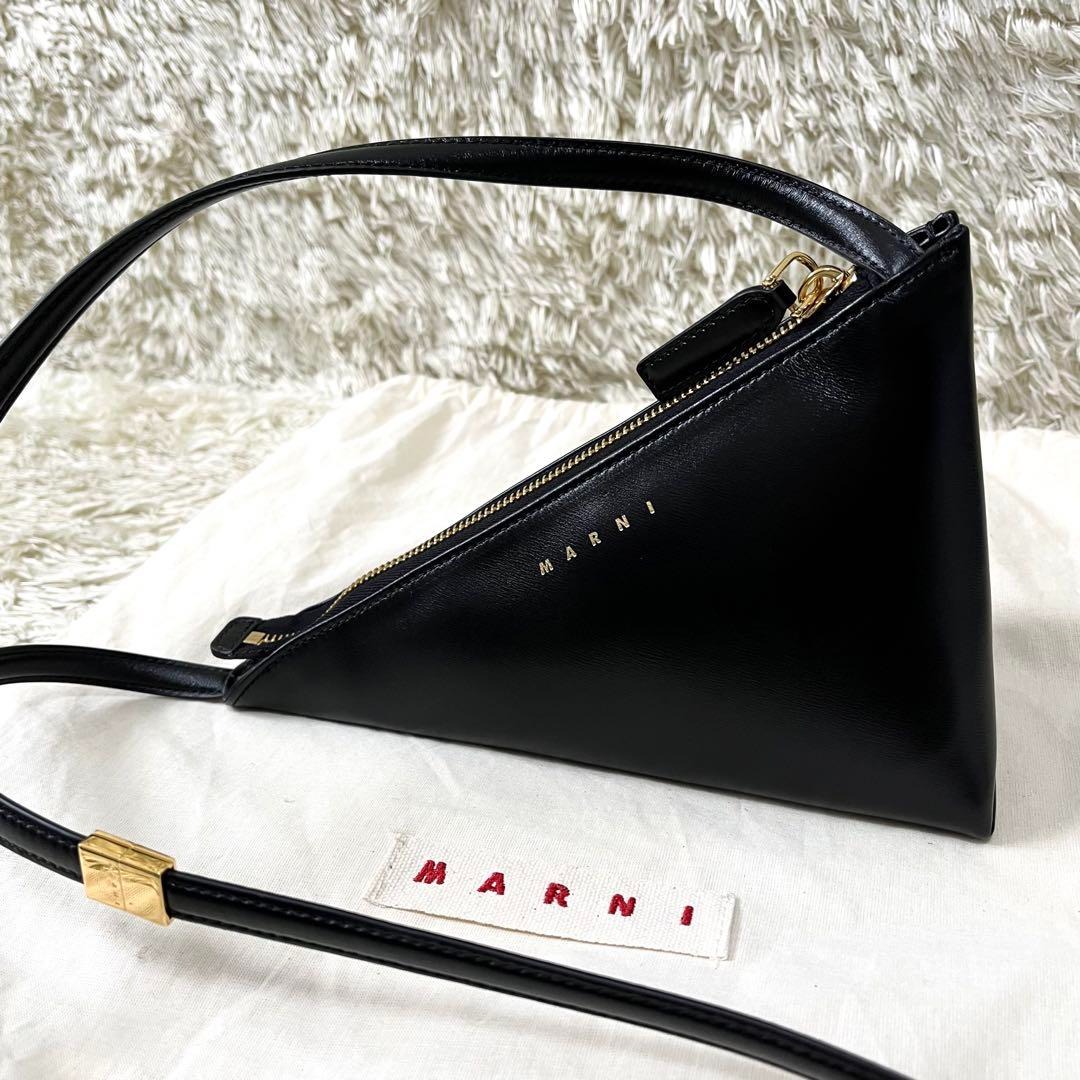 楽天市場】マルニ 24年 プリズマ レザー トライアングル ハンドバッグ