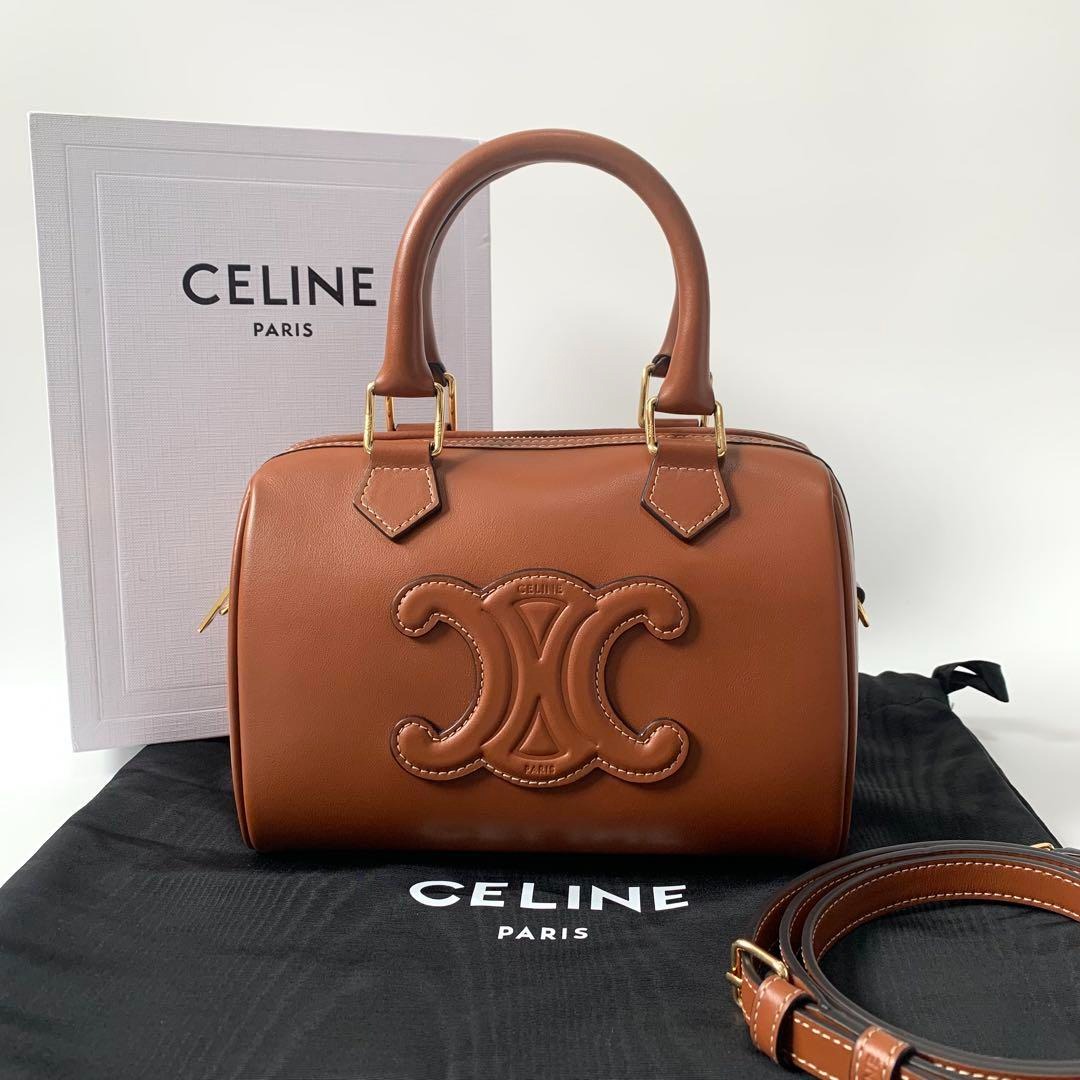スモール ボストン / スムースカーフスキン CELINE (セリーヌ) スモールボストンバッグ スムースカーフスキン