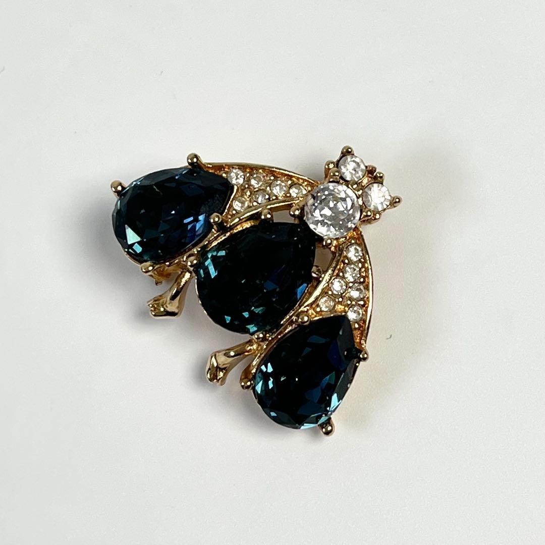 Christian Dior 月型ブローチ 国内発送【揺れるパールがエレガント】Dior CD Navy ブローチ (Dior