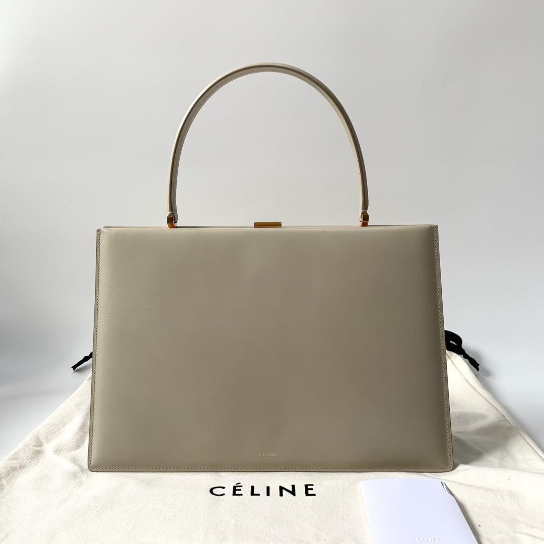 CELINE セリーヌ ハンドバッグ クラスプ ミディアム がま口 レザー ベージュ フィービー期 【中古】|Ala Vintage Shop
