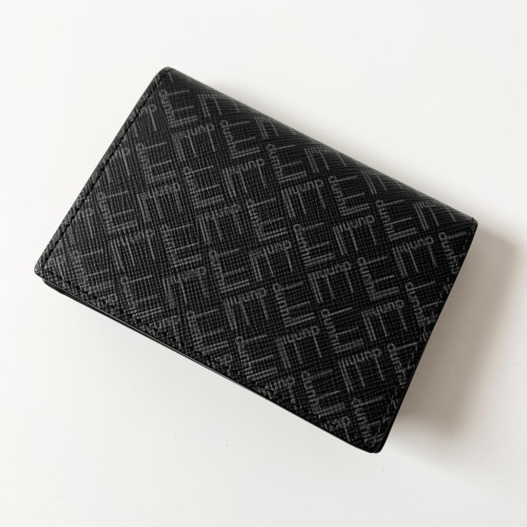 dunhill　ダンヒル　カードケース　シグネチャー　PVC　レザー　ブラック　グレー　名刺入れ　【中古】