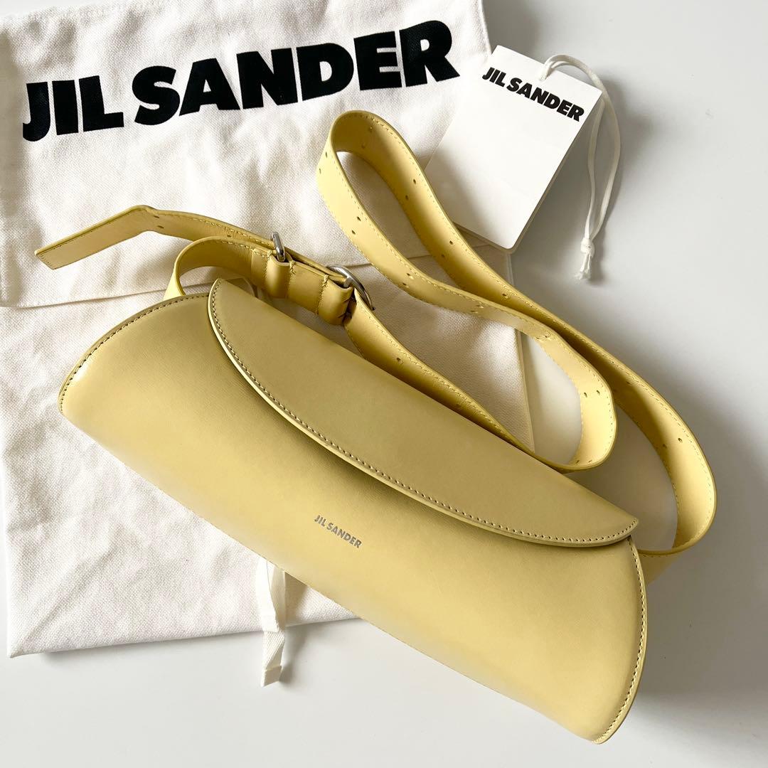 JIL SANDER ジルサンダー ショルダーバッグ カンノーロ スモール レザー BUTTER イエロー クロスボディバッグ ロゴ J07WD0023 P5646 【中古】