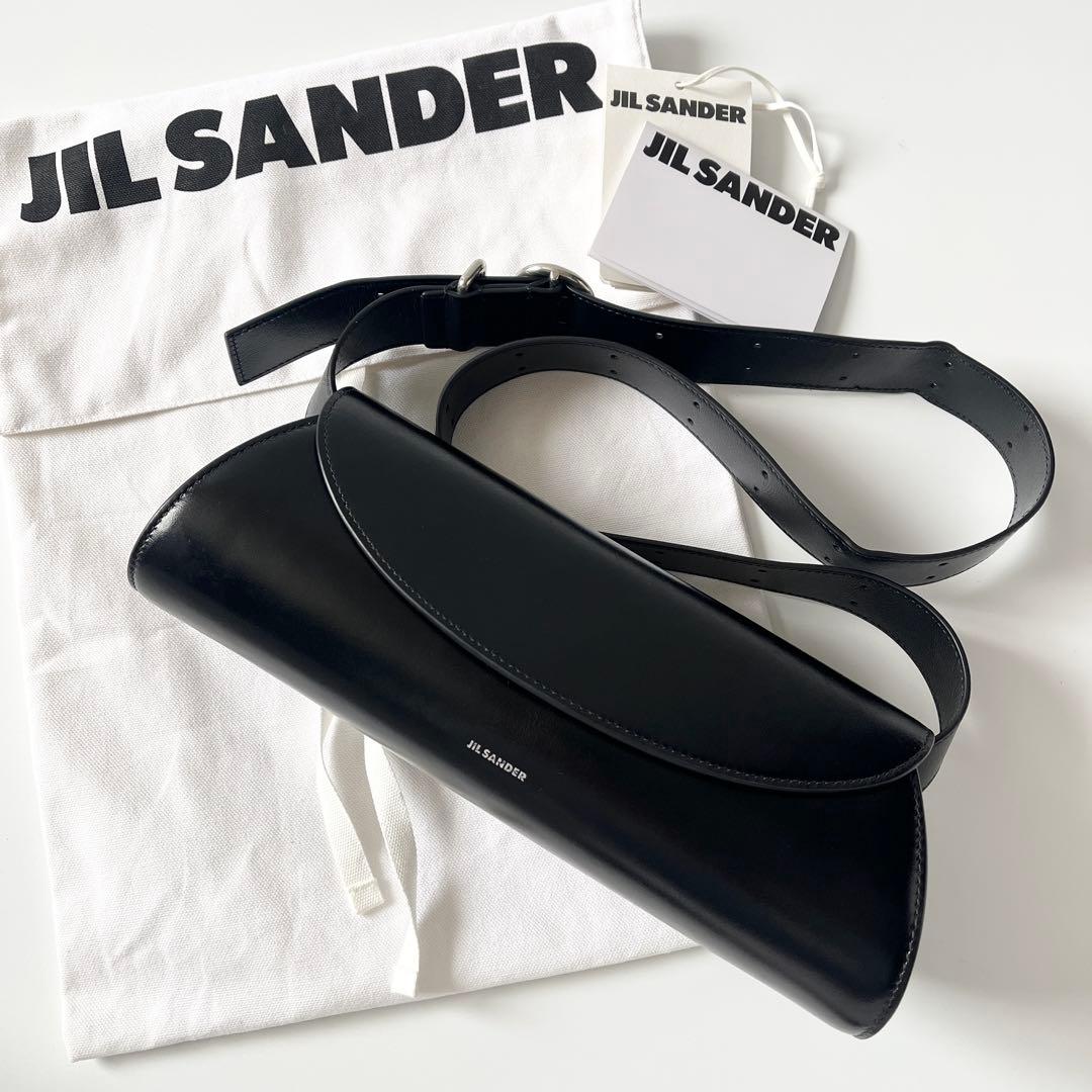 JIL SANDER　ジルサンダー　ショルダーバッグ　カンノーロ スモール　レザー　ブラック　ロゴ　シルバー金具　J25WD0030　【中古】｜Ala Vintage Shop