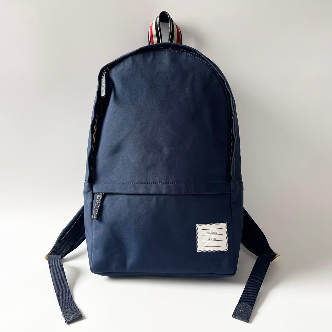 THOM BROWNE トム赤銅色 背嚢 トリコロール ナイロン 米国海軍 青色 うしろ側容器に並べる 【中古】 メンズバッグ-バックパック・リュック