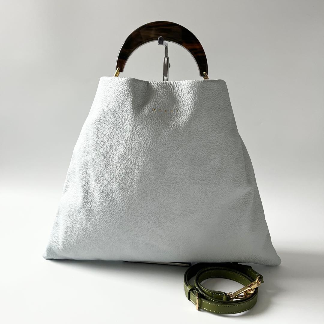 MARNI マルニ VENICE ヴェニス 2way ホーボーバッグ なめし革 点火装置青色 ベネチア ショルダーバッグ ハンドバック イタリア製 【中古】