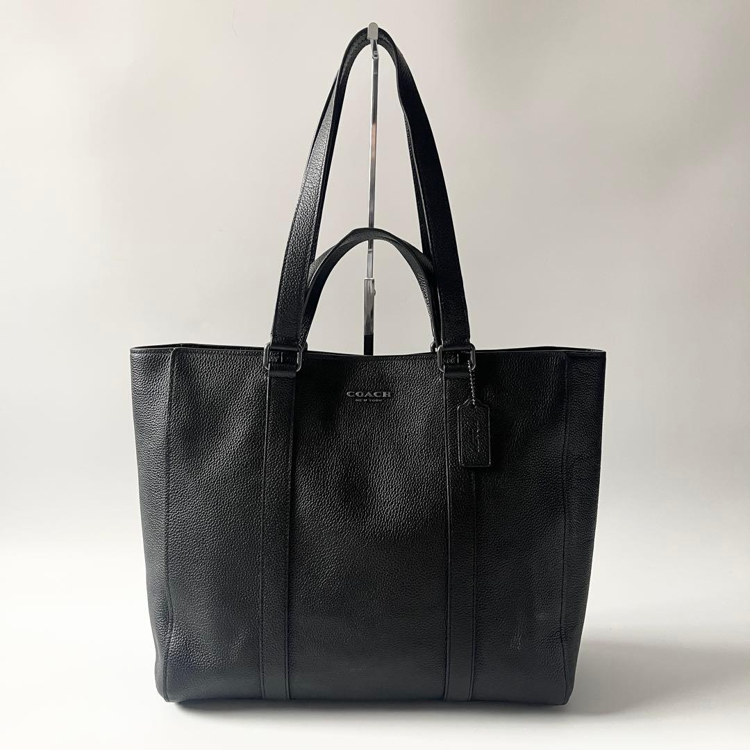 COACH コーチ職 トートバッグ 2way ハドソン ダブル手持ち部分 なめし革 黒いこと C8157 【中古】