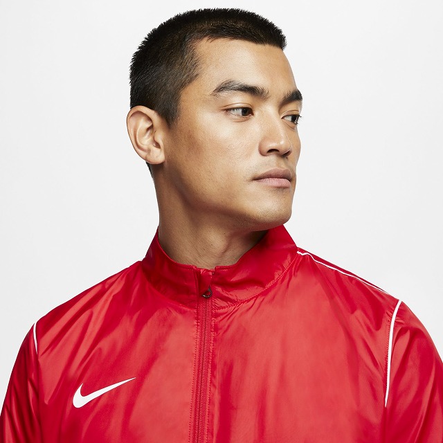 【送料無料!】ナイキNIKEメンズパーク20ジャケットウインドブレーカーウーブンレインジャケットピステトップス雨防風長袖フルジップBV6881レッド赤トレーニング練習着サッカーフットサルランニングおしゃれ