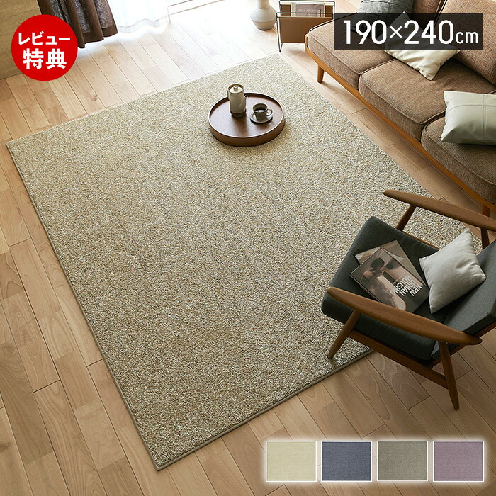 【1000円クーポン対象】【豪華特典2個付き】ラグ ラグマット 日本製 国産 190×240 3畳 カーペット 長方形 厚手 消臭 防炎 床暖房 ホットカーペット対応 無地 シンプル おしゃれ 滑り止め リビング 寝室 ベージュ ブルーグレー モーヴ オリーブ ルネ