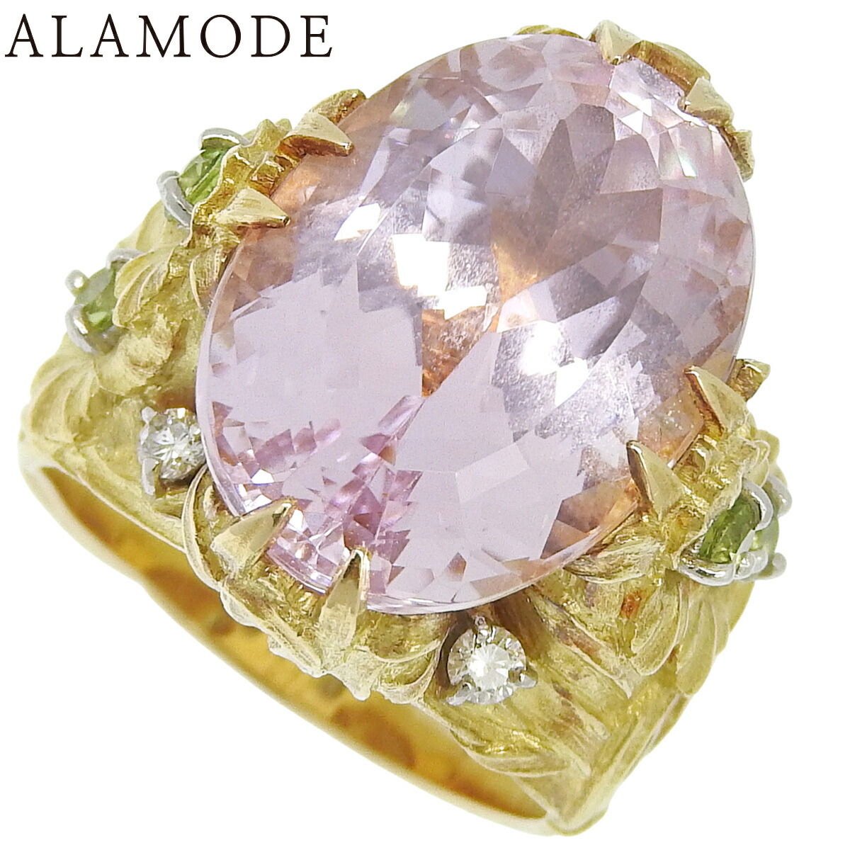 クンツァイト5.09ct ダイヤ0.13ct　Pt900 プラチナリング　指輪 クンツァイト5.09ct ダイヤ0.13ct Pt900 プラチナリング 指輪