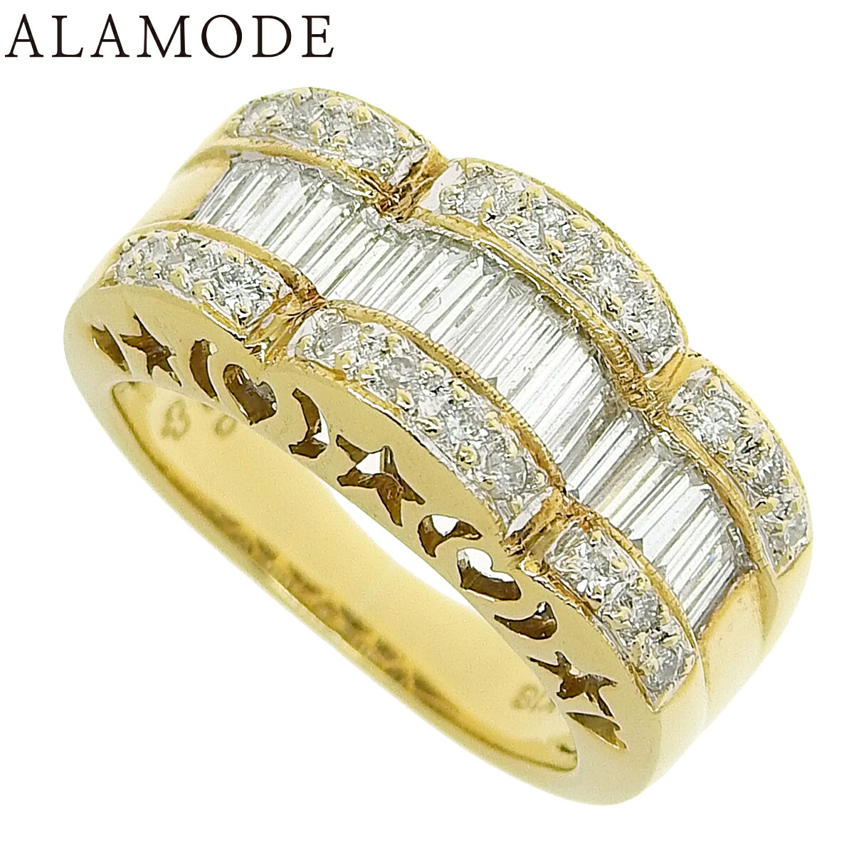 楽天市場】D0.11 ダイヤモンド リング K18 イエローゴールド YG リング  