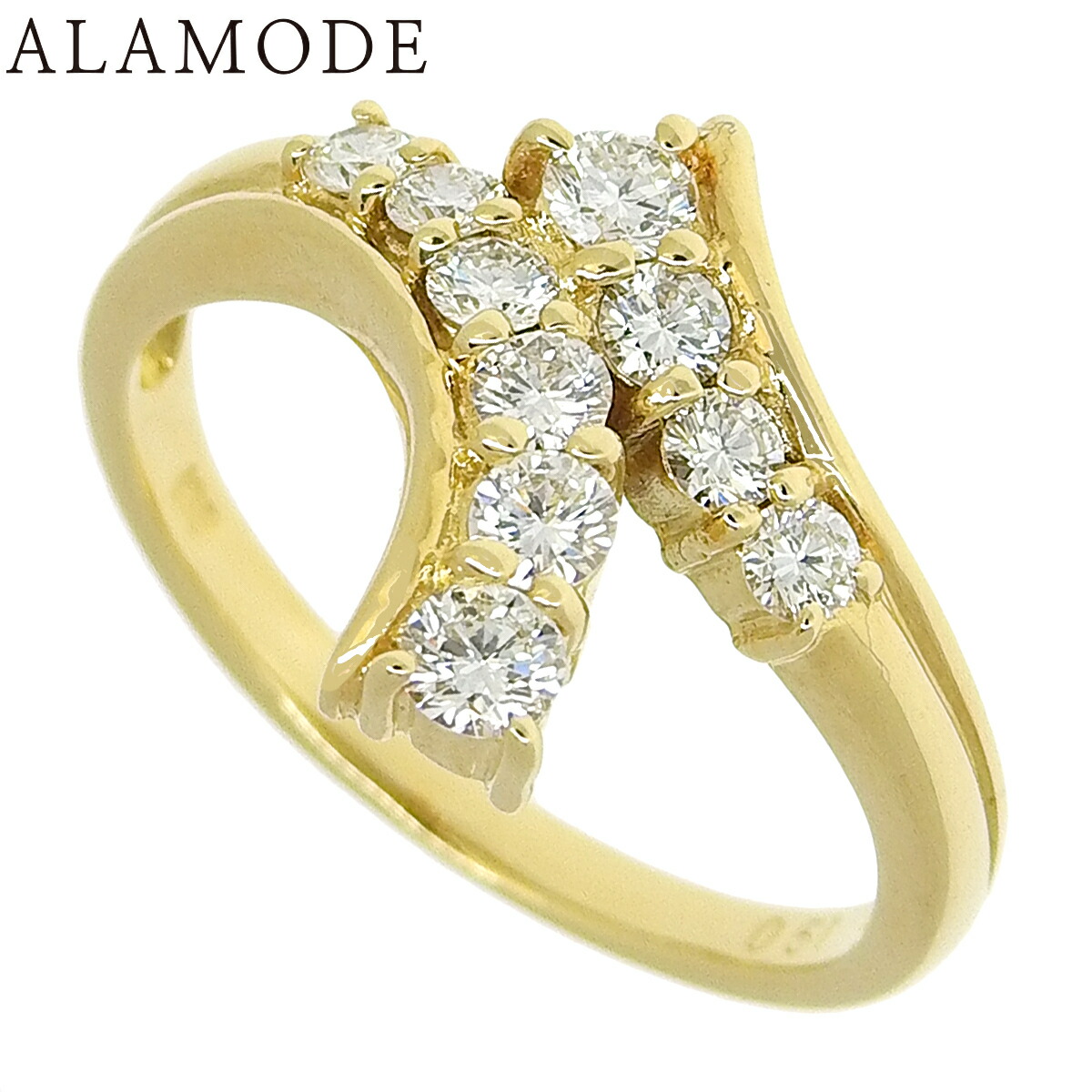 楽天市場】D0.11 ダイヤモンド リング K18 イエローゴールド YG リング  