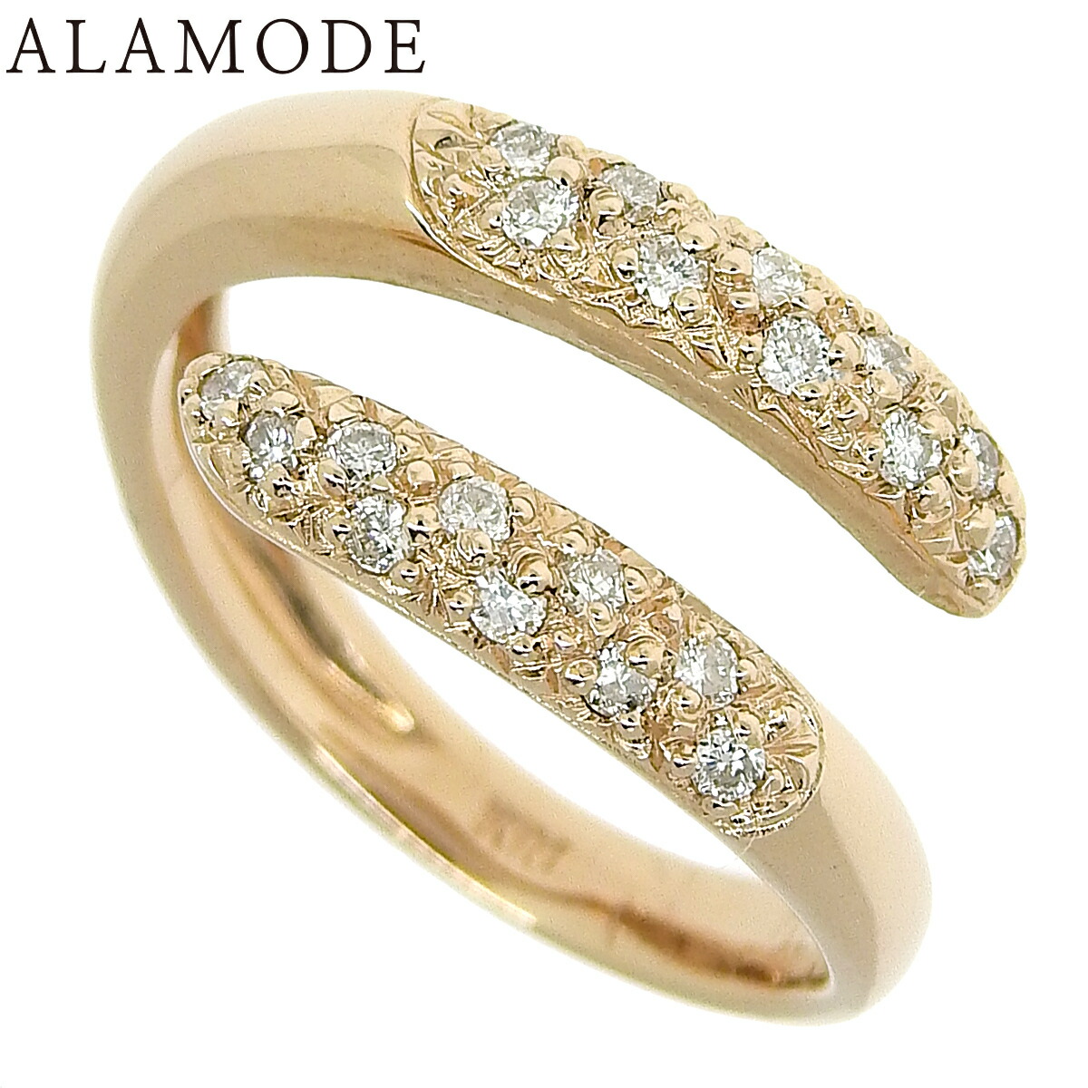 リーフ ダイヤモンド リング K18 イエローゴールド YG リング・指輪