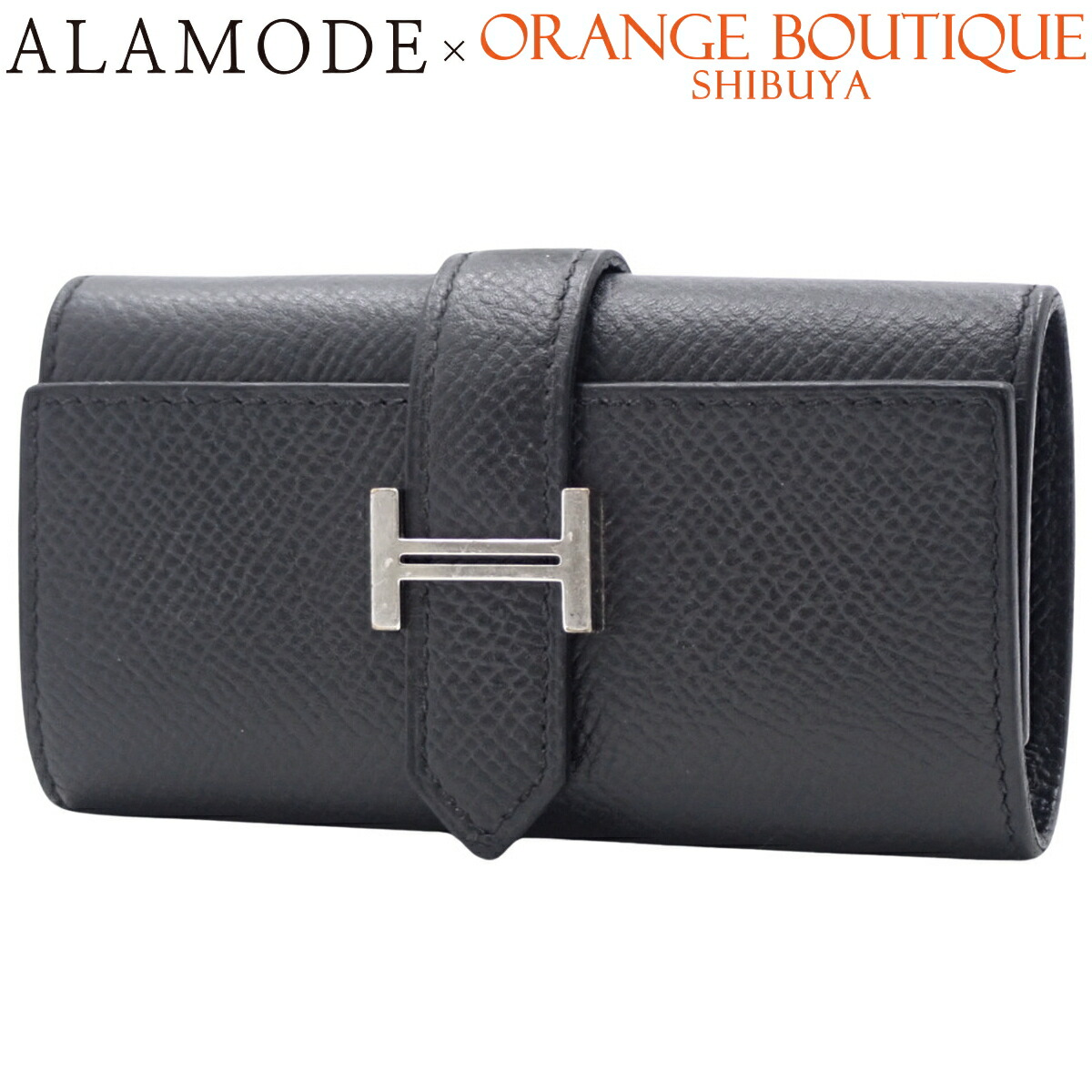 超希少✨️HERMES エルメス キーケース ブラック 黒 黄色 シルバー金具 楽天市場】エルメス キーケース 4連 ベアン 紺 ブルーニュイ