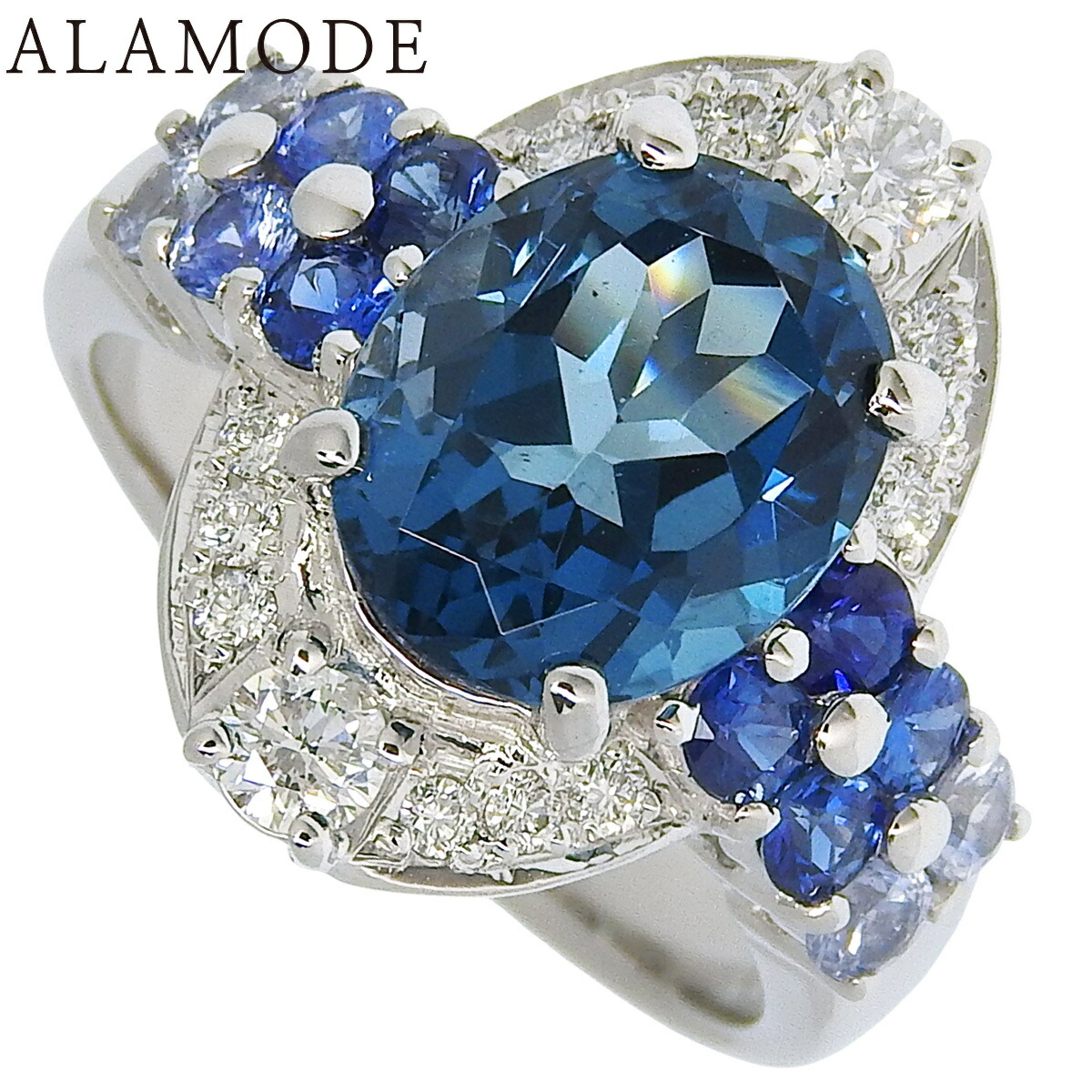 ブルー トパーズ ダイヤモンド リング プラチナ Pt900 鑑別書 ハート 青 楽天市場】ブルートパーズ 3.39ct ダイヤモンド リング 11号 PT900