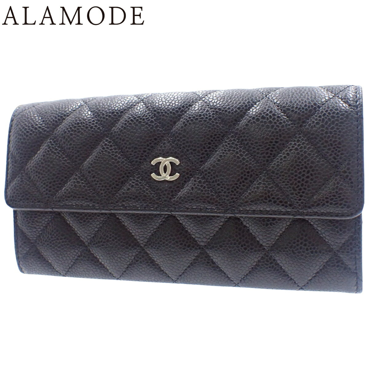 シャネル キャビアスキン マトラッセ 二つ折り長財布 ブラック 楽天市場】【財布】CHANEL シャネル マトラッセ キャビアスキン