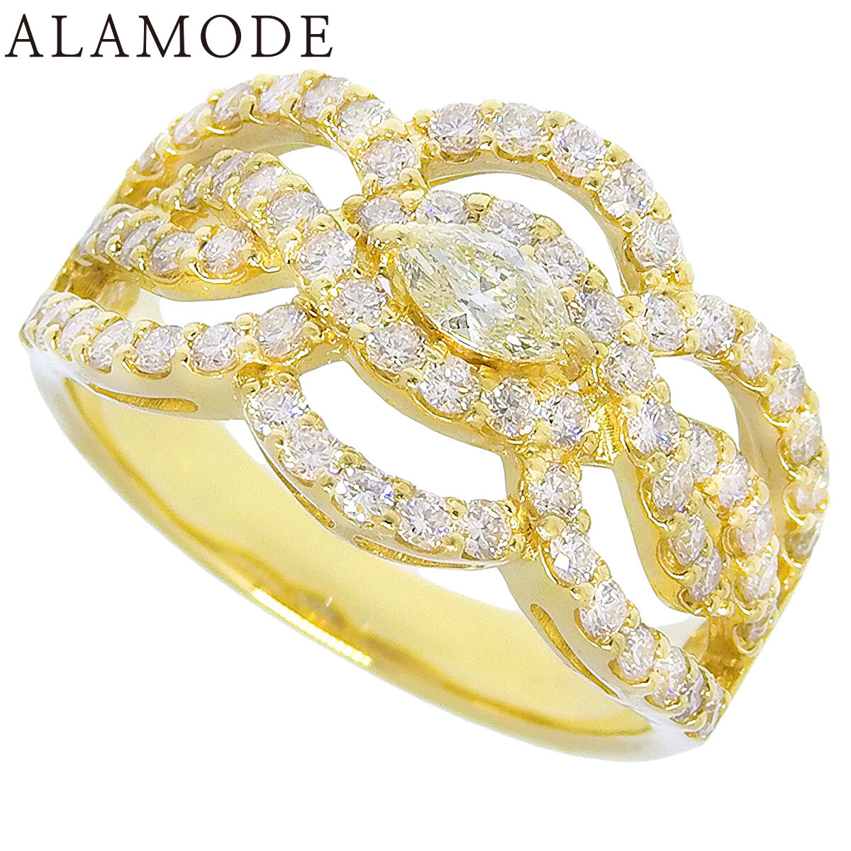 楽天市場】D0.11 ダイヤモンド リング K18 イエローゴールド YG リング  