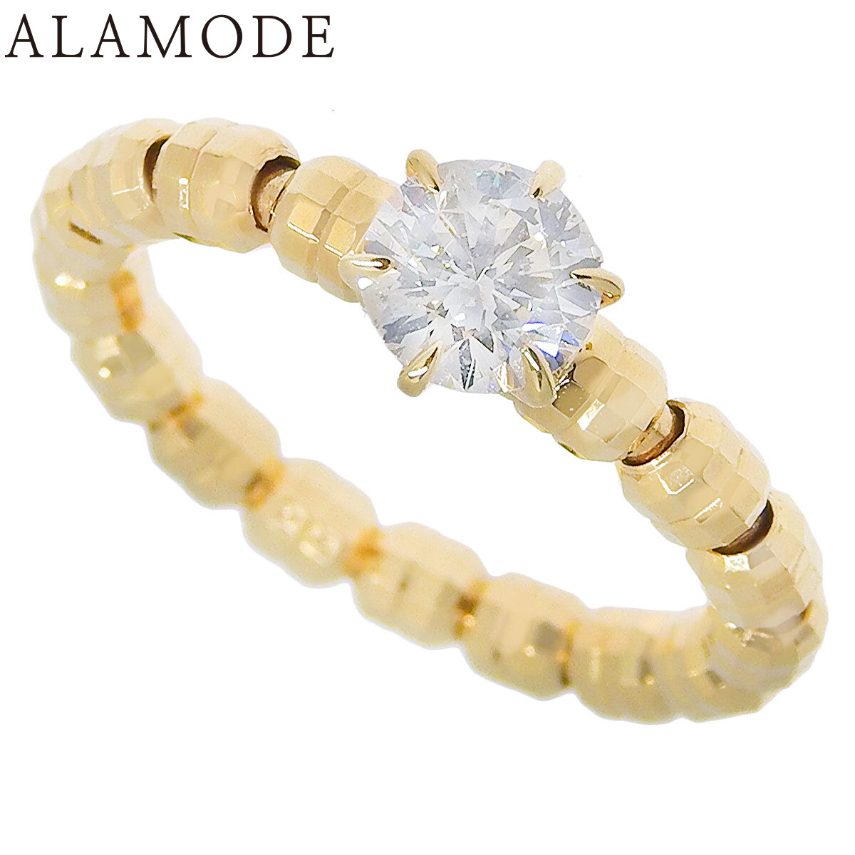 楽天市場】D0.11 ダイヤモンド リング K18 イエローゴールド YG リング  