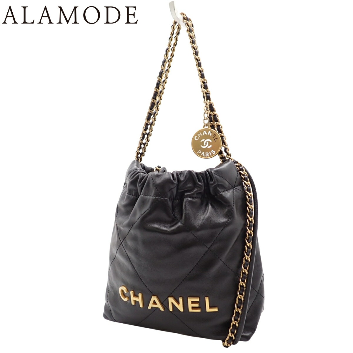 まひる 　CHANELカーフスキン マトラッセ　チェーンショルダーバッグ CHANEL シャネル チェーンショルダー マトラッセ ゴールド金具