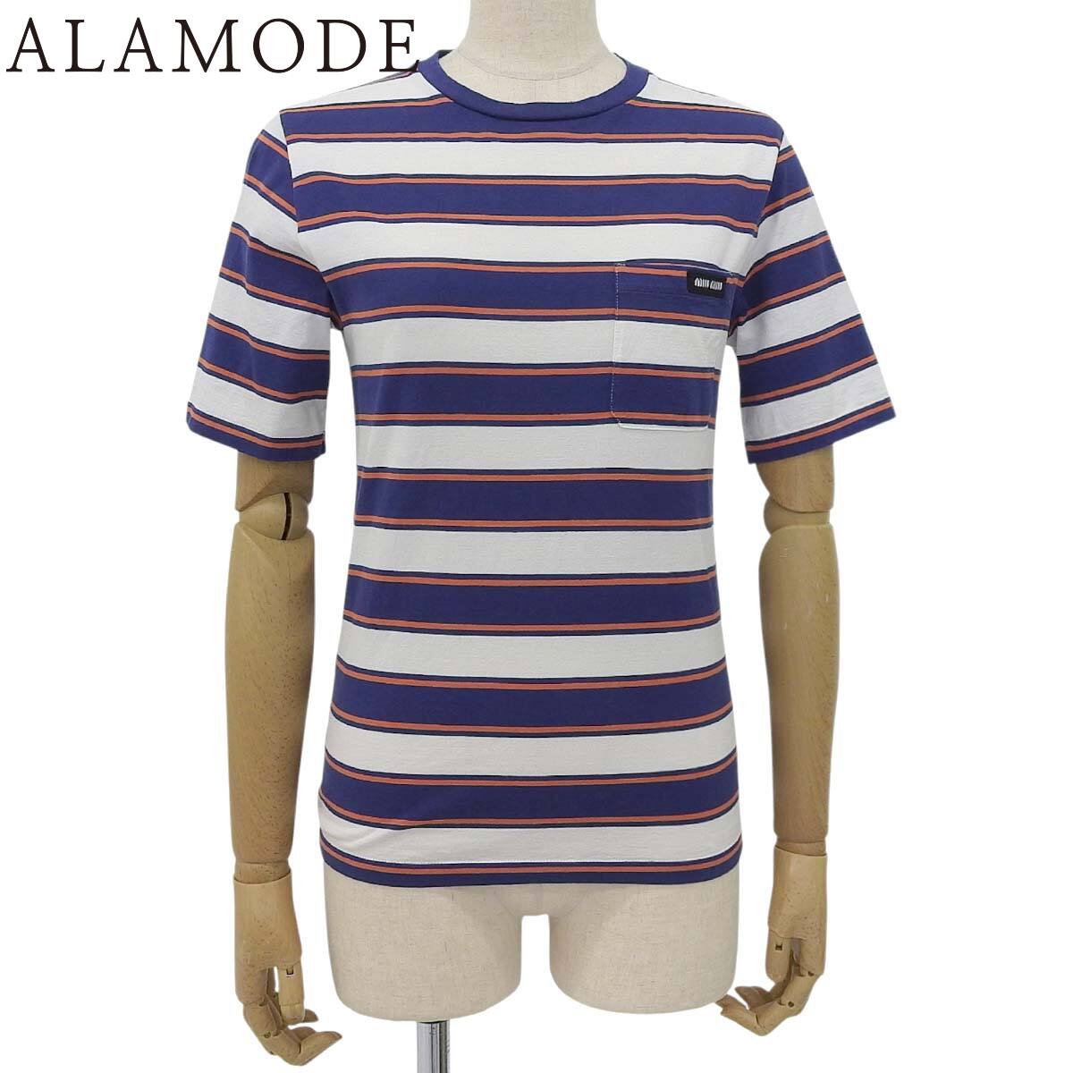 楽天市場】MIUMIU(ミュウミュウ) レース襟付きロゴ Tシャツ トップス