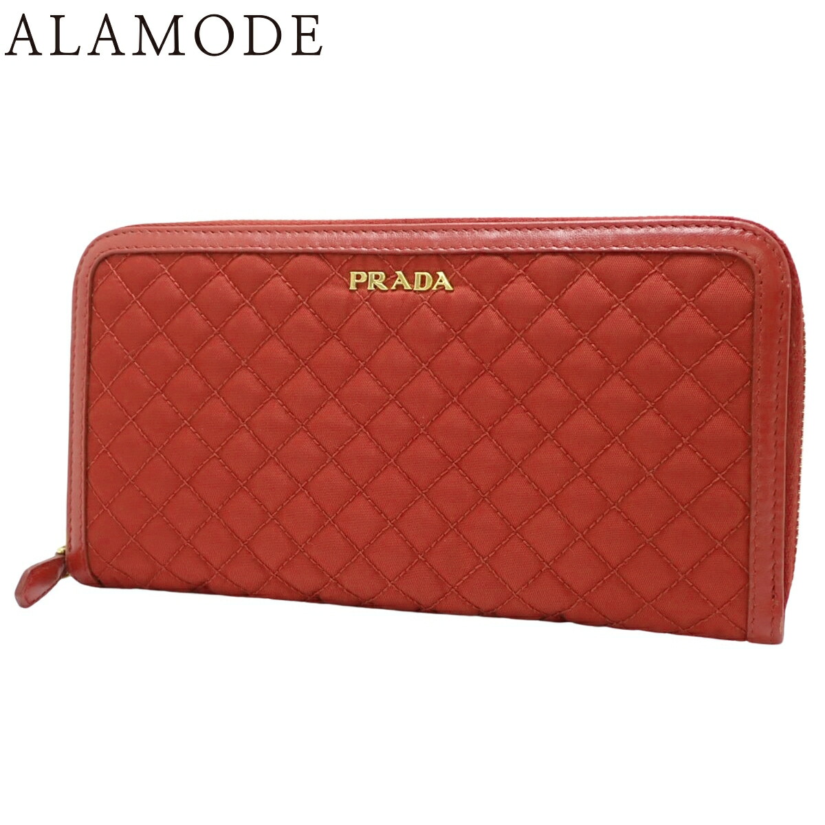 【極美品】PRADA 長財布　レザー　二つ折り　キルティング　ゴールド金具 楽天市場】【財布】PRADA プラダ キルティング レザー 2つ折 長財布 赤