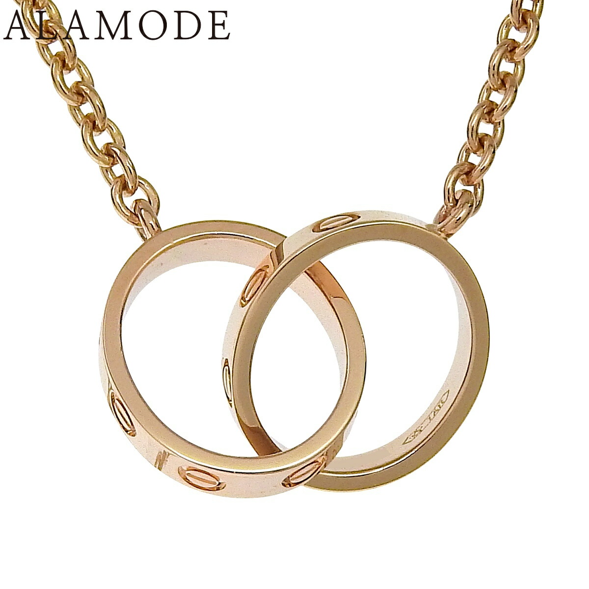 楽天市場】カルティエ ラブチャーム ネックレス K18ピンクゴールド