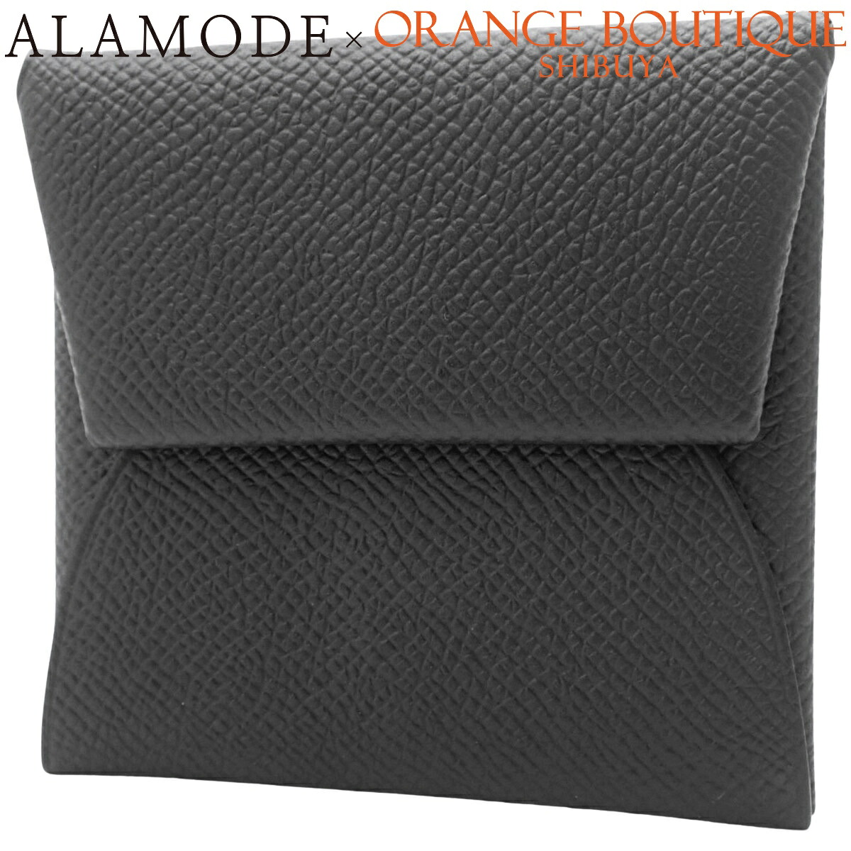 HERMES(エルメス) バスティア キャバン ブラック黒 ヴォーエプソン パラジウム金具 シルバー金具 U刻印 コインケース ミニウォレット コインパース ユニセックス 40802163046【中古】【アラモード】