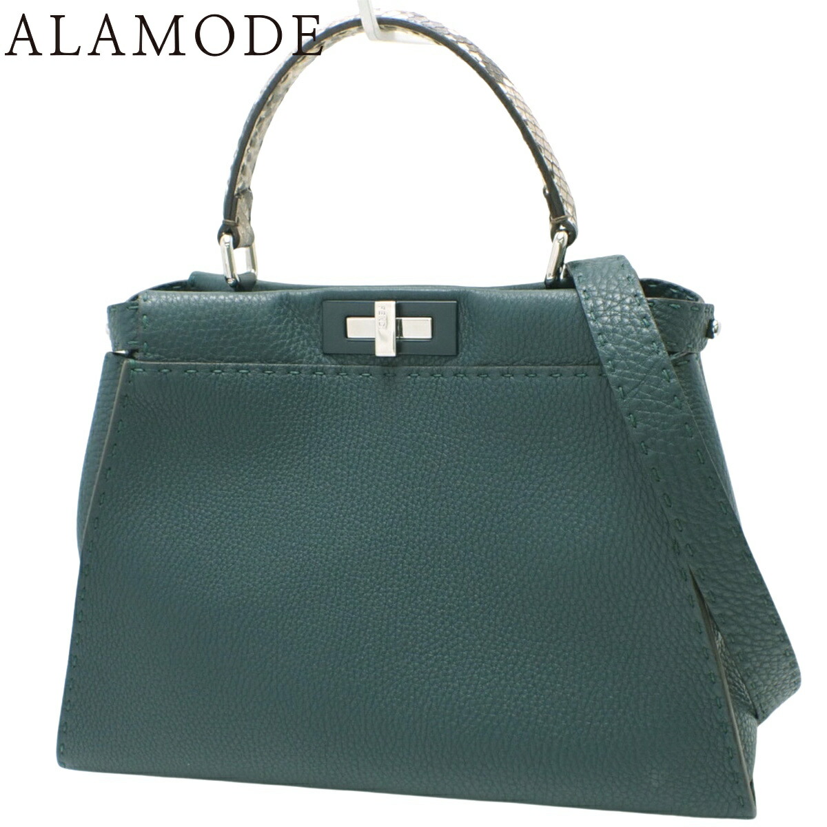 FENDI フェンディ　パイソン　スクエア　ボックス型　ハンドバッグ 楽天市場】【美品】フェンディ 【FENDI】 アイコン ミニピーカブー