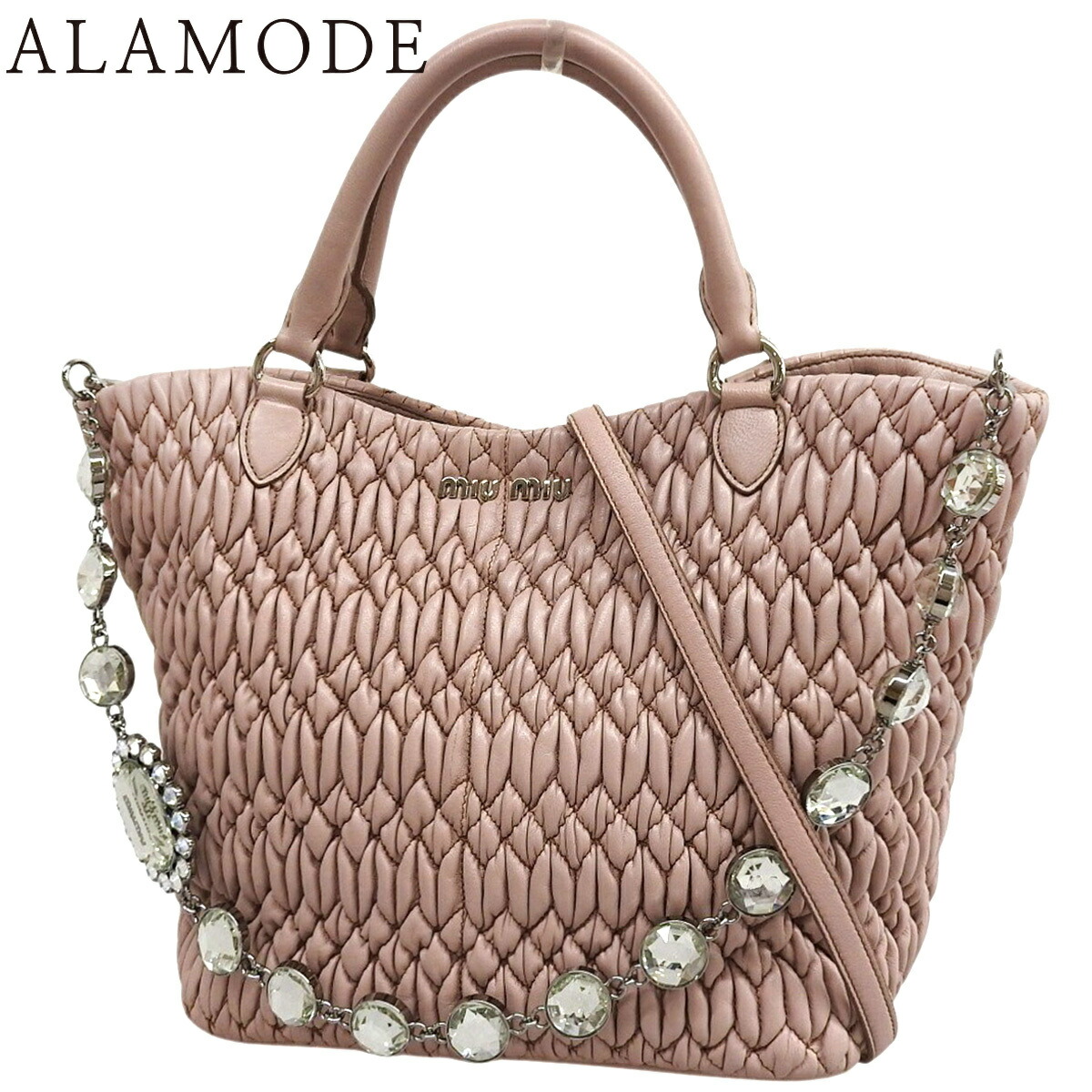 楽天市場】ミュウミュウ 【MIUMIU】 ナッパクリスタル トートバッグ