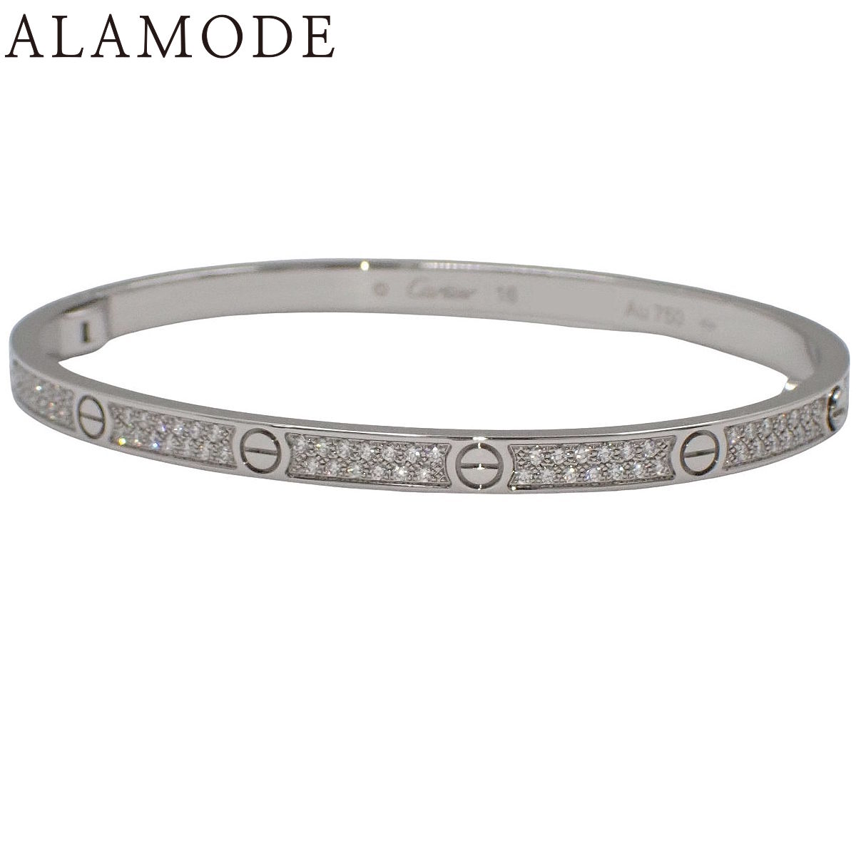 楽天市場】カルティエ バングル K18WG ダイヤ204P(約計1.99ct