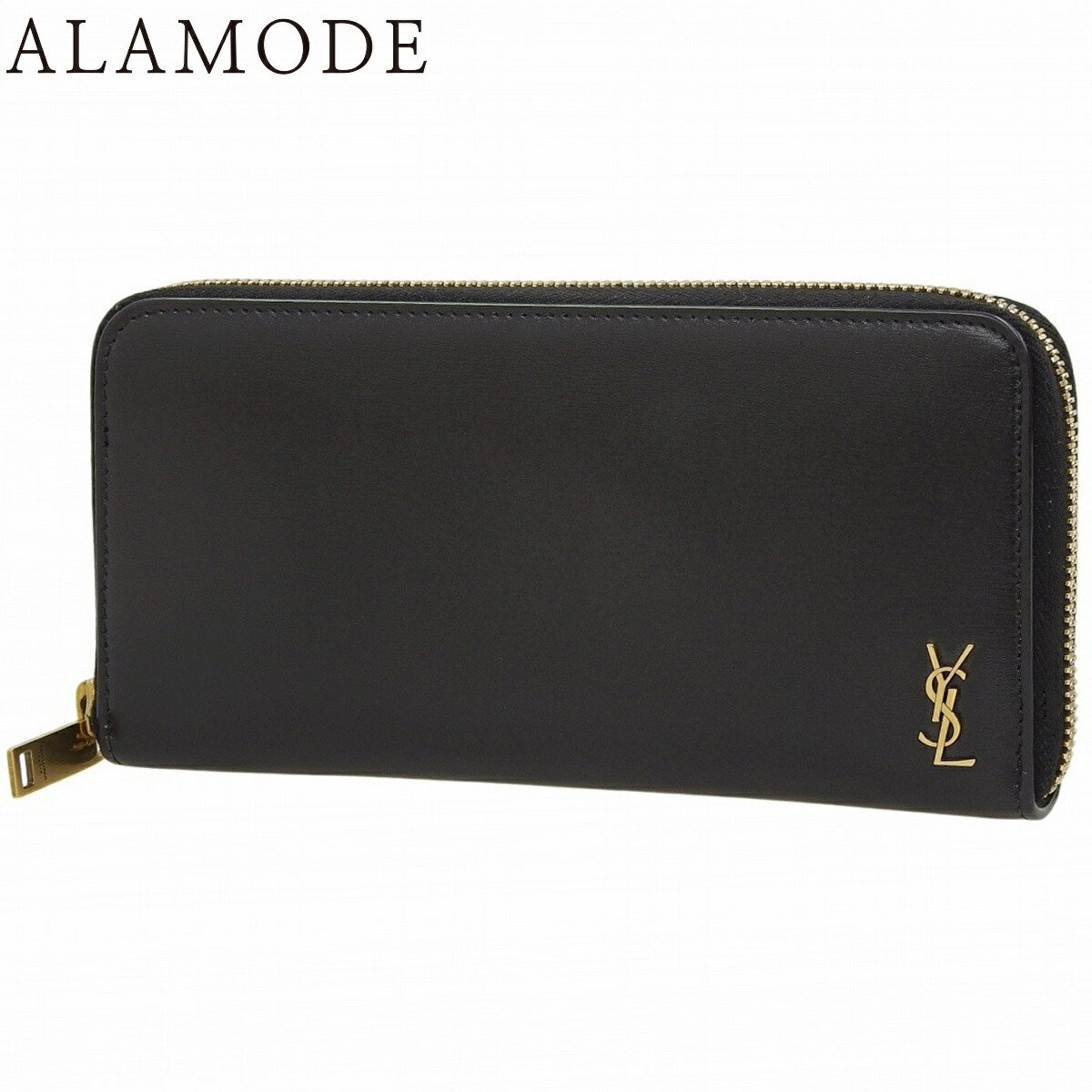 SAINT LAURENT PARIS(サンローランパリ) タイニー モノグラム ラウンドファスナー 長財布 ロングウォレット ジップウォレット ロゴ 小物 YSL レザー ブラック黒 ゴールド金具 630201 メンズ 40802163510【中古】【アラモード】