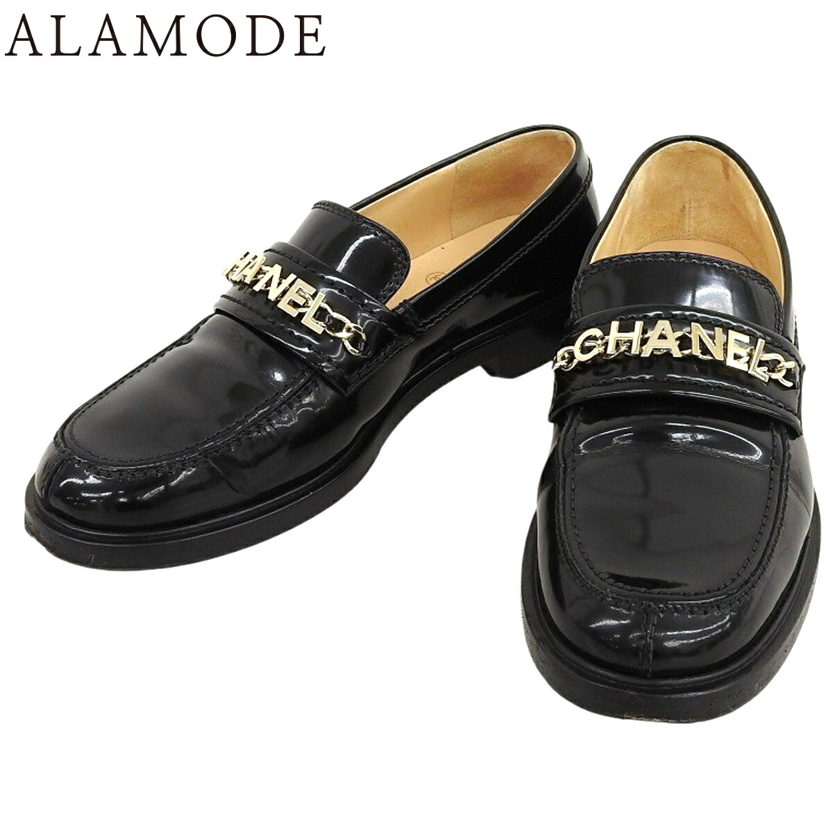 楽天市場】【シャネル】Chanel ココマーク チェーン レザー ローファー