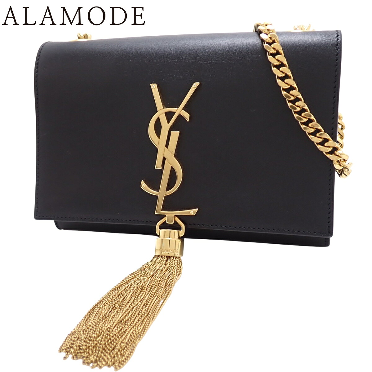 SAINT LAURENT PARIS(サンローランパリ) ケイト スモールチェーンショルダーバッグ ショルダーバッグ 肩掛け YSL フリンジ レザー ブラック黒 ゴールド金具 354120 レディース 40802168853【中古】【アラモード】