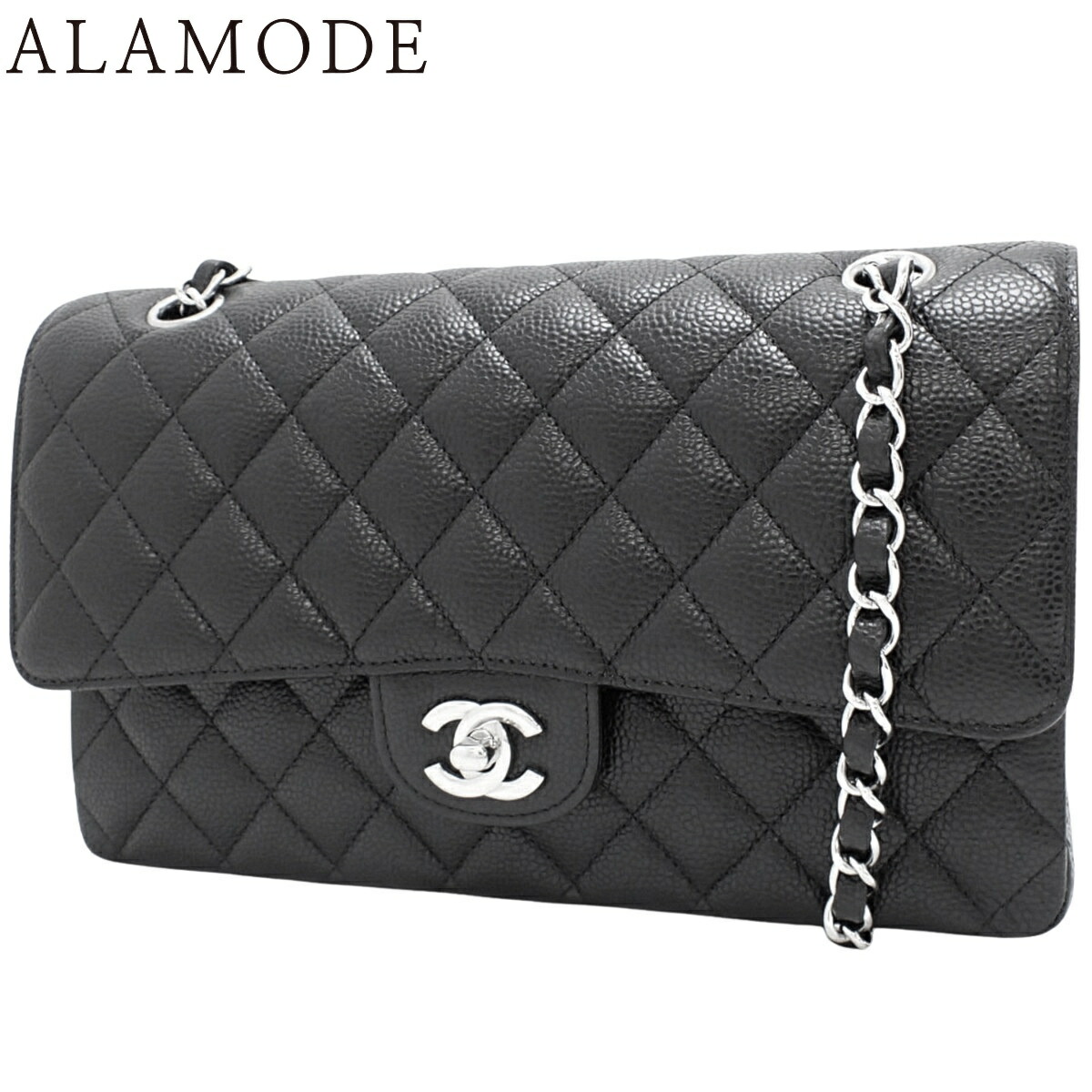 CHANEL(シャネル) マトラッセ ココマーク Wフラップチェーンショルダーバッグ ショルダーバッグ 肩掛け ダブルフラップ マトラッセ23 キャビアスキン ブラック黒 シルバー金具 レディース 40802158045【中古】【アラモード】 楽天市場】CHANEL(シャネル) マトラッセ ココマーク Wフラップ23