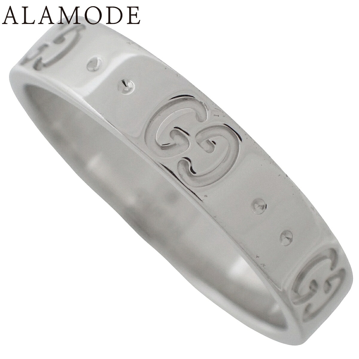 GUCCI(グッチ) アイコン スリムリング 660070 ホワイトゴールド K18WG 3.7g リング・指輪 アクセサリー ジュエリー 14.5(54.5)号 シルバー銀 メンズ 40802172604【中古】【アラモード】