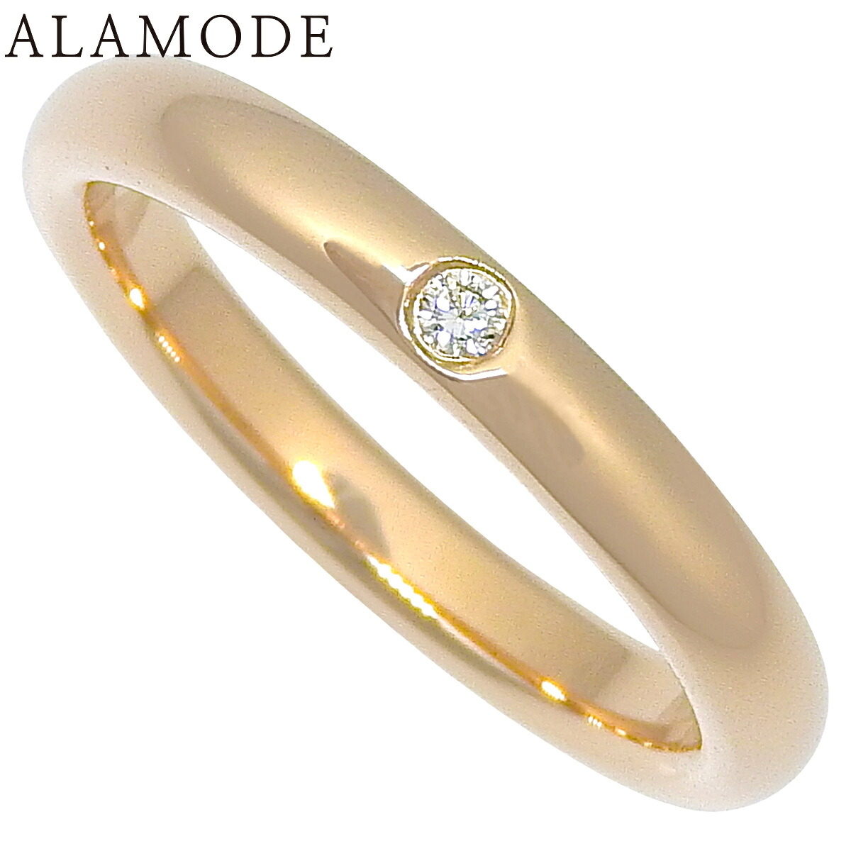 TIFFANY&Co.(ティファニー) バンドリング ダイヤモンド ピンクゴールド K18PG 3.6g 指輪 1PD 9(49)号 レディース 40802166939【中古】【アラモード】