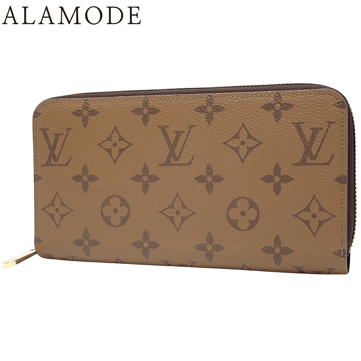 LOUIS VUITTON(ルイ・ヴィトン) モノグラム・リバース ジッピー･ウォレット ロングウォレット ラウンドファスナー 長財布 小物 モノグラム・リバース キャンバス キャメル茶 M82444 レディース 40802173399【中古】【アラモード】
